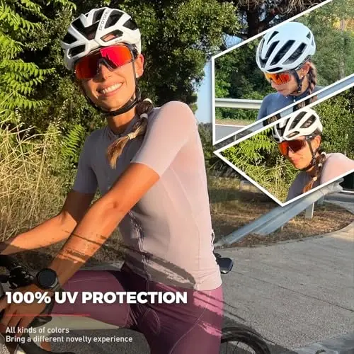KAPVOE Polarized Cycling Glasses Men Women Mountain Bike Glasses MTB Riding TR90 Sport Sunglasses Running Bicycle K76 - KAPVOE (1)