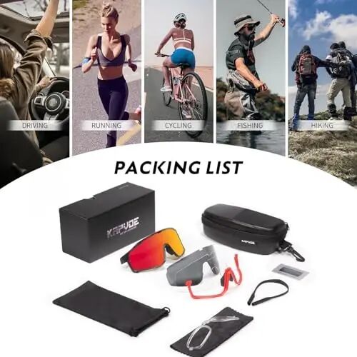 KAPVOE Polarized Cycling Glasses Men Women Mountain Bike Glasses MTB Riding TR90 Sport Sunglasses Running Bicycle K93 - 6