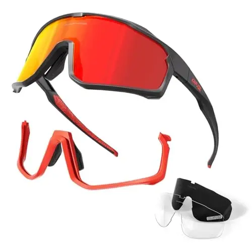 KAPVOE Polarized Cycling Glasses Men Women Mountain Bike Glasses MTB Riding TR90 Sport Sunglasses Running Bicycle K93 
