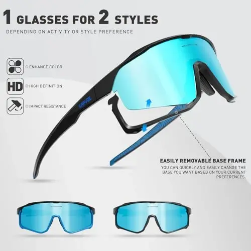 KAPVOE Polarized Cycling Glasses Men Women Mountain Bike Glasses MTB Riding TR90 Sport Sunglasses Running Bicycle K93 - 3