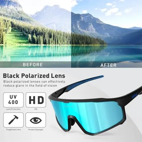 KAPVOE Polarized Cycling Glasses Men Women Mountain Bike Glasses MTB Riding TR90 Sport Sunglasses Running Bicycle K93 - 4