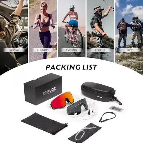 KAPVOE Polarized Cycling Glasses Men Women Mountain Bike Glasses MTB Riding TR90 Sport Sunglasses Running Bicycle K93 - 6