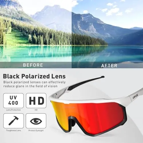 KAPVOE Polarized Cycling Glasses Men Women Mountain Bike Glasses MTB Riding TR90 Sport Sunglasses Running Bicycle K93 - 4