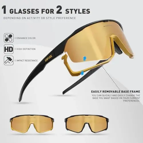 KAPVOE Polarized Cycling Glasses Men Women Mountain Bike Glasses MTB Riding TR90 Sport Sunglasses Running Bicycle K93 - 3