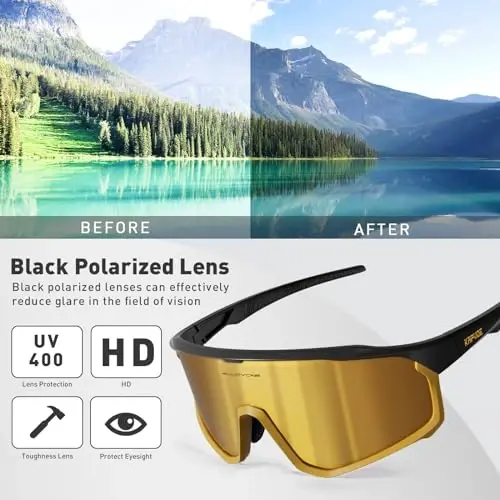 KAPVOE Polarized Cycling Glasses Men Women Mountain Bike Glasses MTB Riding TR90 Sport Sunglasses Running Bicycle K93 - 4