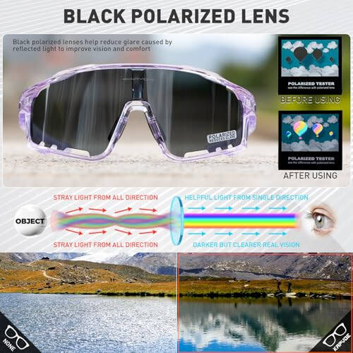 KAPVOE Polarized Cycling Glasses Men Women Mountain Bike Glasses MTB Riding TR90 Sport Sunglasses Running Bicycle Triathlon - 11