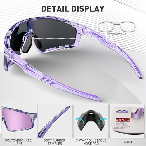 KAPVOE Polarized Cycling Glasses Men Women Mountain Bike Glasses MTB Riding TR90 Sport Sunglasses Running Bicycle Triathlon - 12