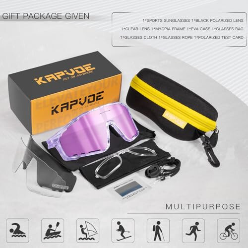 KAPVOE Polarized Cycling Glasses Men Women Mountain Bike Glasses MTB Riding TR90 Sport Sunglasses Running Bicycle Triathlon - 14