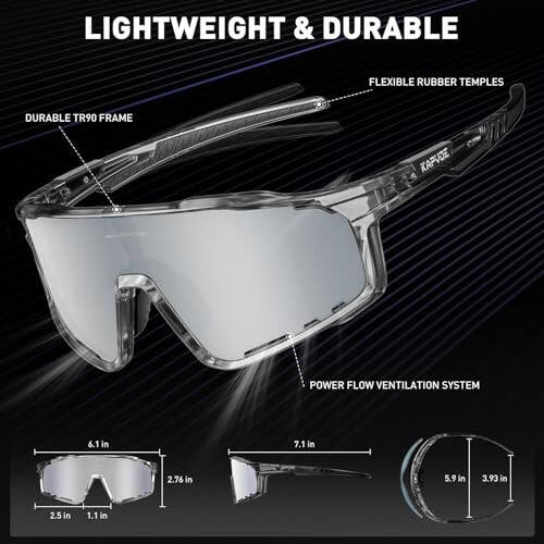 KAPVOE Polarized Cycling Glasses Men Women Mountain Bike Glasses MTB Riding TR90 Sport Sunglasses Running Bicycle Triathlon - 7