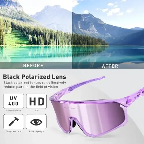 KAPVOE Polarized Cycling Glasses Men Women Mountain Bike Glasses MTB Riding TR90 Sport Sunglasses Running Bicycle Triathlon - 10