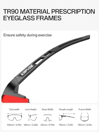 KAPVOE Polarized Cycling Glasses with 1 Lens or 4 Interchangeable Lens Tr90 Frame for Men Women Sports Sunglasses Bike 