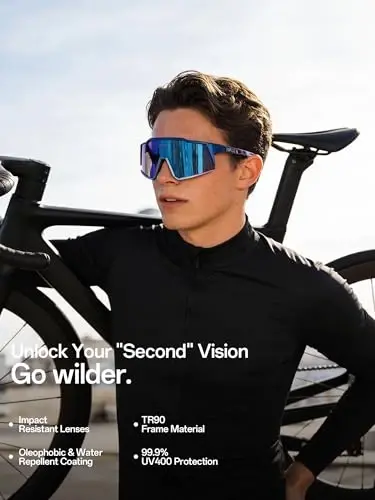 KAPVOE Polarized Glasses Ayollar Erkaklar uchun 1 Lens yoki 4 Lens UV Himoyasi Velosiped Quyoshdan saqlaydigan ko'zoynaklar Tr90 Ramkali Sport Velosipedi K9022 - 3