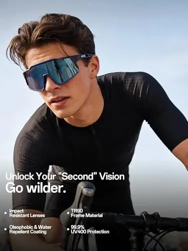 KAPVOE Polarized Glasses With 1 Lens Or 4 Lens UV Protection for Women Men Cycling Sunglasses Tr90 Frame Sports Bike K9022 - 3