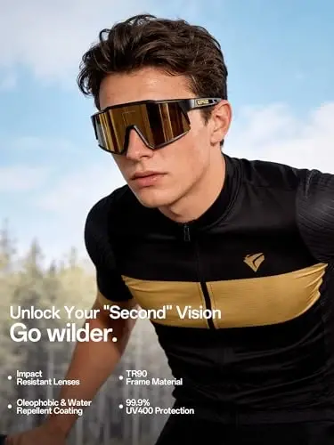 KAPVOE Polarized Glasses With 1 Lens Or 4 Lens UV Protection for Women Men Cycling Sunglasses Tr90 Frame Sports Bike K9022 - 2