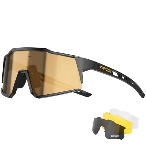 KAPVOE Polarized Glasses With 1 Lens Or 4 Lens UV Protection for Women Men Cycling Sunglasses Tr90 Frame Sports Bike K9022 