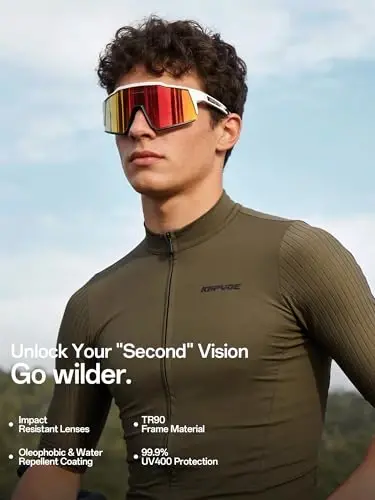 KAPVOE Polarized Glasses With 1 Lens Or 4 Lens UV Protection for Women Men Cycling Sunglasses Tr90 Frame Sports Bike K9022 - 3