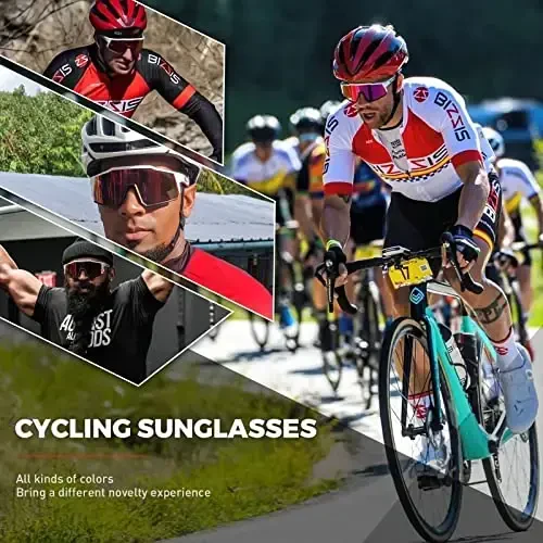KAPVOE Polarized Glasses With 1 Lens Or 4 Lens UV Protection for Women Men Cycling Sunglasses Tr90 Frame Sports Bike K9022 - 2