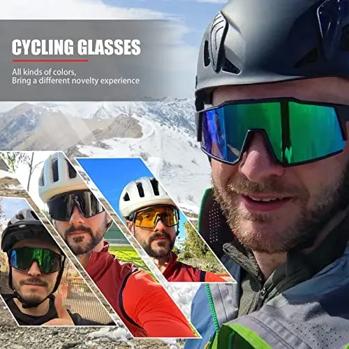 KAPVOE Polarized Glasses With 1 Lens Or 4 Lens UV Protection for Women Men Cycling Sunglasses Tr90 Frame Sports Bike K9022 - 2