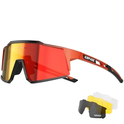 KAPVOE Polarized Glasses With 1 Lens Or 4 Lens UV Protection for Women Men Cycling Sunglasses Tr90 Frame Sports Bike K9022 
