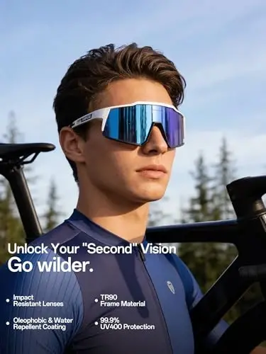 KAPVOE Polarized Glasses With 1 Lens Or 4 Lens UV Protection for Women Men Cycling Sunglasses Tr90 Frame Sports Bike K9022 - 3