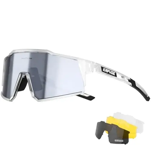 KAPVOE Polarized Glasses With 1 Lens Or 4 Lens UV Protection for Women Men Cycling Sunglasses Tr90 Frame Sports Bike K9022 - 1