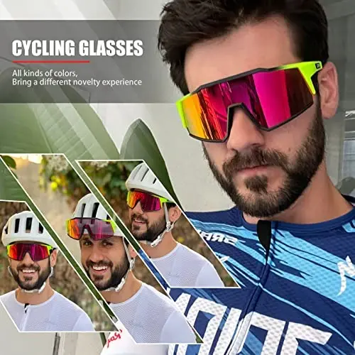 KAPVOE Polarized ko'zoynaklar 1 linzali yoki 4 linzali ayollar va erkaklar uchun UV himoyasi Velosiped quyoshdan saqlaydigan ko'zoynaklar Tr90 ramkali sport velosipedi K9022 - MODAZONE (1)