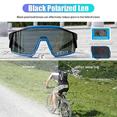 KAPVOE Polarized ko'zoynaklar 1 linzali yoki 4 linzali UV himoyasi ayollar erkaklar uchun velosiped ko'zoynaklari Tr90 ramkali sport velosipedi K9022 - 3