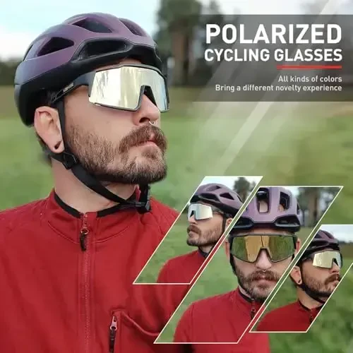 KAPVOE Polarized ko'zoynaklar 1 linzali yoki 4 linzali UV himoyasi ayollar erkaklar uchun velosiped quyoshdan saqlaydigan ko'zoynaklar Tr90 ramkali sport velosipedi K9022 - 2