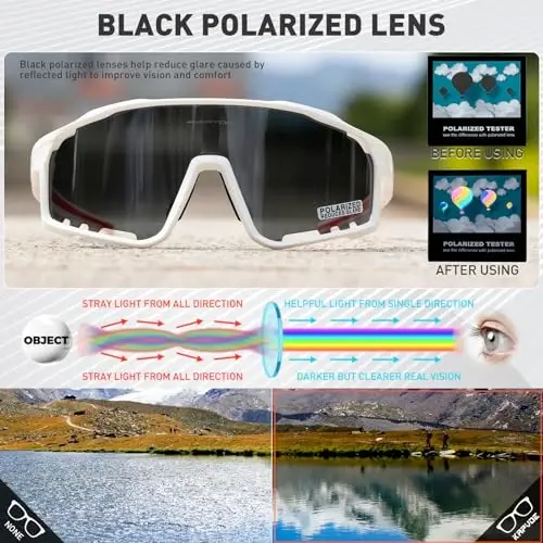 KAPVOE Polarized Velosiped ko'zoynaklari Erkaklar Ayollar Tog' Velosiped ko'zoynaklari MTB TR90 Sport Quyoshdan saqlaydigan ko'zoynaklar Yugurish Velosiped K76 - 3