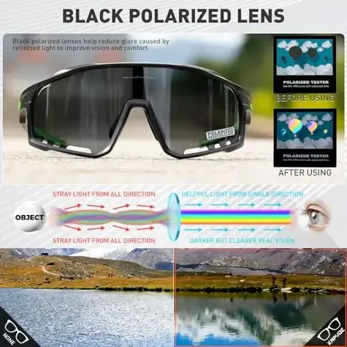KAPVOE Polarized velosiped ko'zoynaklari erkaklar ayollar tog' velosiped ko'zoynaklari MTB TR90 sport quyoshdan saqlaydigan ko'zoynaklar yugurish velosipedi K76 - 3