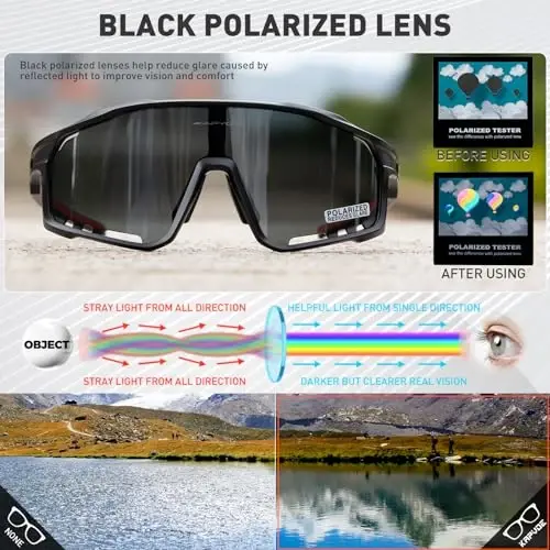 KAPVOE поляризацияланган велосипед кўзойнаклари Эркаклар Аёллар Тоғ велосипеди Кўзойнаклари MTB TR90 Спорт Қуёшдан сақловчи кўзойнаклар Югуриш Велосипеди K76 - 3
