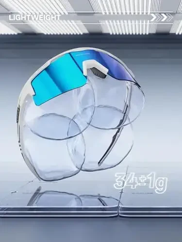 KAPVOE поляризацияланган велосипед кўзойнаклари Эркаклар ва аёллар учун спорт қуёшдан ҳимояловчи кўзойнаклар, UV400 MTB велосипед тоғ велосипеди кўзойнаклари 3 линзали K75 - 5