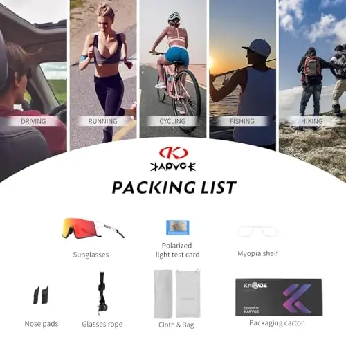 KAPVOE Поляризованные очки с 1 линзой или 4 линзами, защита от УФ-излучения для женщин и мужчин, велосипедные солнцезащитные очки Tr90, спортивный велосипед K9022 - 5