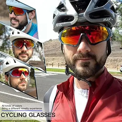 KAPVOE Velosiped ko'zoynaklari Erkaklar Ayollar Polarizatsiyalangan Sport Quyoshdan saqlaydigan ko'zoynaklar 1 linzali yoki 5 linzali MTB Tog' velosipedlari uchun ko'zoynak - K9408 - 2