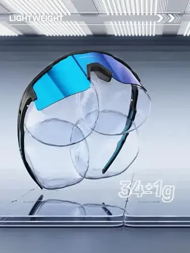 KAPVOE Velosiped Ko'zoynaklari Sport Ko'zoynaklari Erkaklar va Ayollar uchun, Polyarizatsiya qilingan UV400 MTB Velosiped Tog' Velosipedi Ko'zoynaklari 3 ta Linzalar bilan - 5