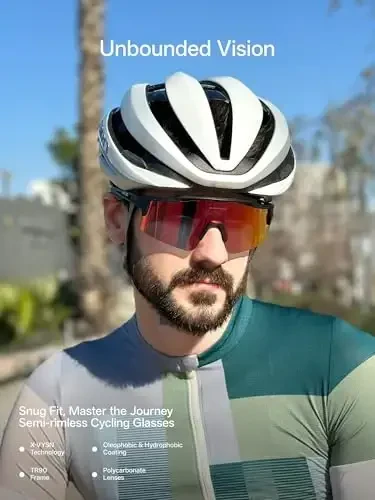 KAPVOE Velosiped Ko'zoynaklari Sport Ko'zoynaklari Erkaklar va Ayollar uchun, Polyarizatsiyalangan UV400 MTB Velosiped Tog' Velosipedi Ko'zoynaklari 3 ta Linzali - KAPVOE (1)