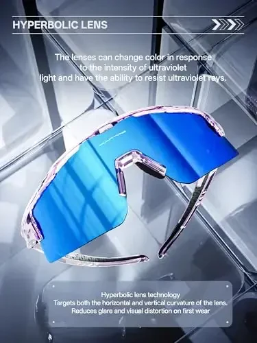 KAPVOE Velosiped Ko'zoynaklari Sport Quyosh Ko'zoynaklari Erkaklar va Ayollar uchun, Polyarizatsiyalangan UV400 MTB Velosiped Tog' Velosiped Ko'zoynaklari 3 ta linzali - 4