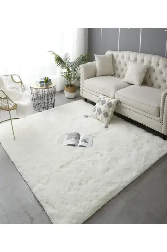 Kar Beyaz Kesme Halı Post Halı Kaymaz Taban-Beyaz - ALGORAND HOME (1)