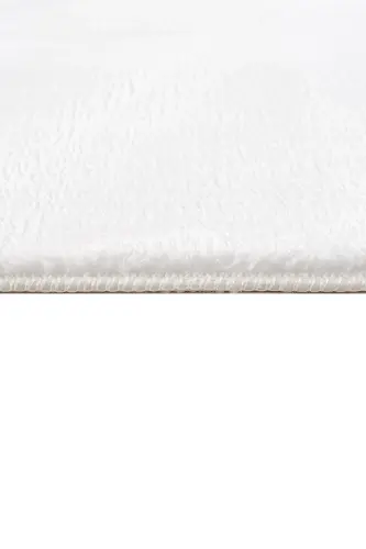 Kar Beyaz Kesme Halı Post Halı Kaymaz Taban-Beyaz - 4