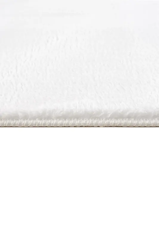 Kar Beyaz Kesme Halı Post Halı Kaymaz Taban-Beyaz - 4