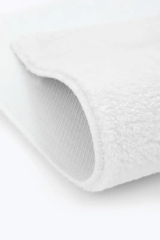 Kar Beyaz Kesme Halı Post Halı Kaymaz Taban-Beyaz - 7