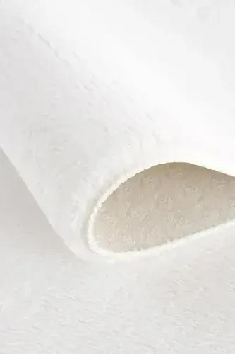 Kar Beyaz Post Dokuma Halı Peluş Tavşan Tüyü Hissi Antibakteriyel-Kar Beyaz - 2