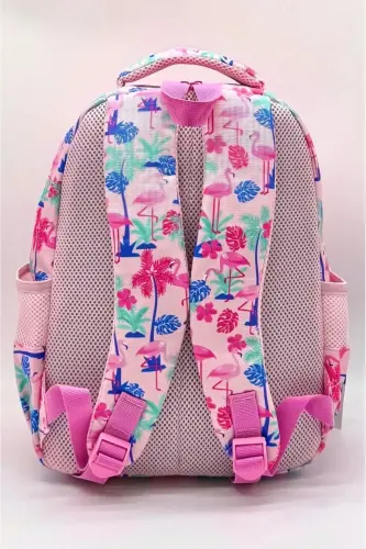 Karakter Desenli Ortopedik Sırt Destekli Pembe Renk İlkokul Sırt Çantası Beslenme Ve Kalemlikli Set-3.PEMBE - 5