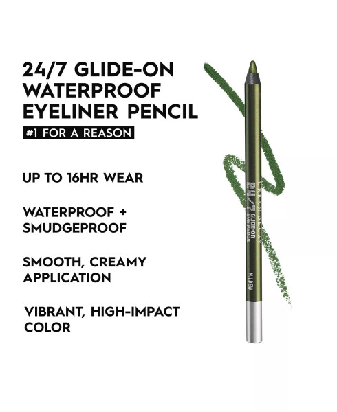 Карандаш для глаз 24/7 Glide-On Waterproof Eyeliner Pencil Mildew (глубокий зеленый лес) - 5