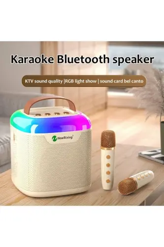 Karaoke Bluetooth Hoparlör – Kablosuz, Rgb Işıklı, 2 Mikrofonlu, Taşınabilir Eğlence Sistemi-Lacivert - 5