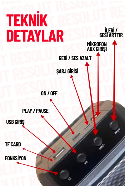 Karaoke Bluetooth karnaylar, telefon stendi, simsiz subwoofer, RGB yoritgich, FM, SD, mikrofonli ovoz kuchaytirgich - 6