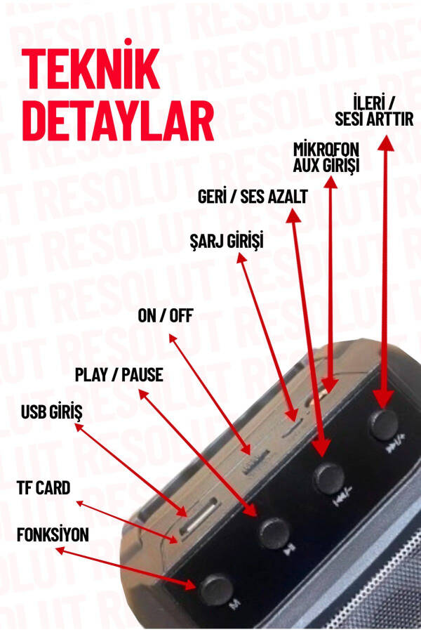 Karaoke Bluetooth karnaylar, telefon stendi, simsiz subwoofer, RGB yoritgich, FM, SD, mikrofonli ovoz kuchaytirgich - 6