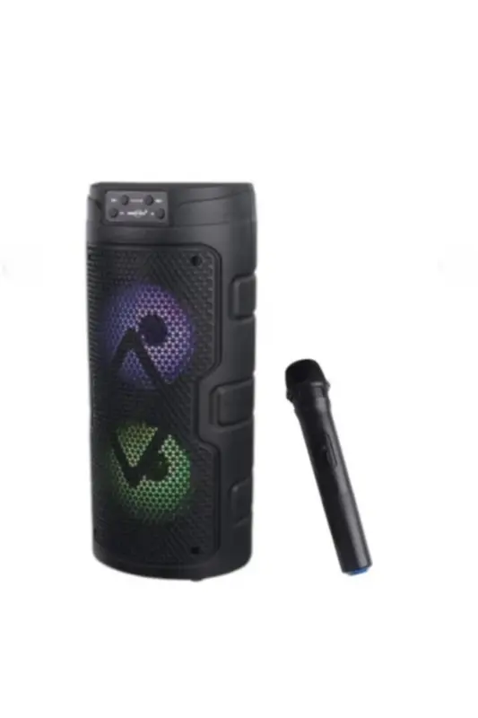Karaoke Bluetooth karnaylar, telefon stendi, simsiz subwoofer, RGB yoritgich, FM, SD, mikrofonli ovoz kuchaytirgich - 6