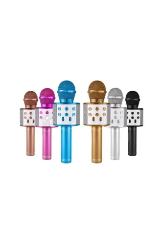 Karaoke Bluetooth Microphone-pink,blue and black 