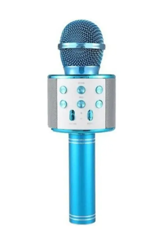 Karaoke Bluetooth Mikrofon Dinamik Usb Flash Qo'llab-quvvatlaydigan Ws-858-MAVI - GENEL MARKALAR